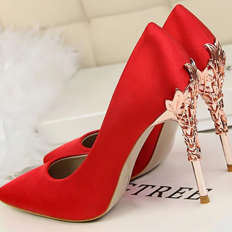 High-heeled Women's Autumn Satin Women's Shoes  Stunahome.com