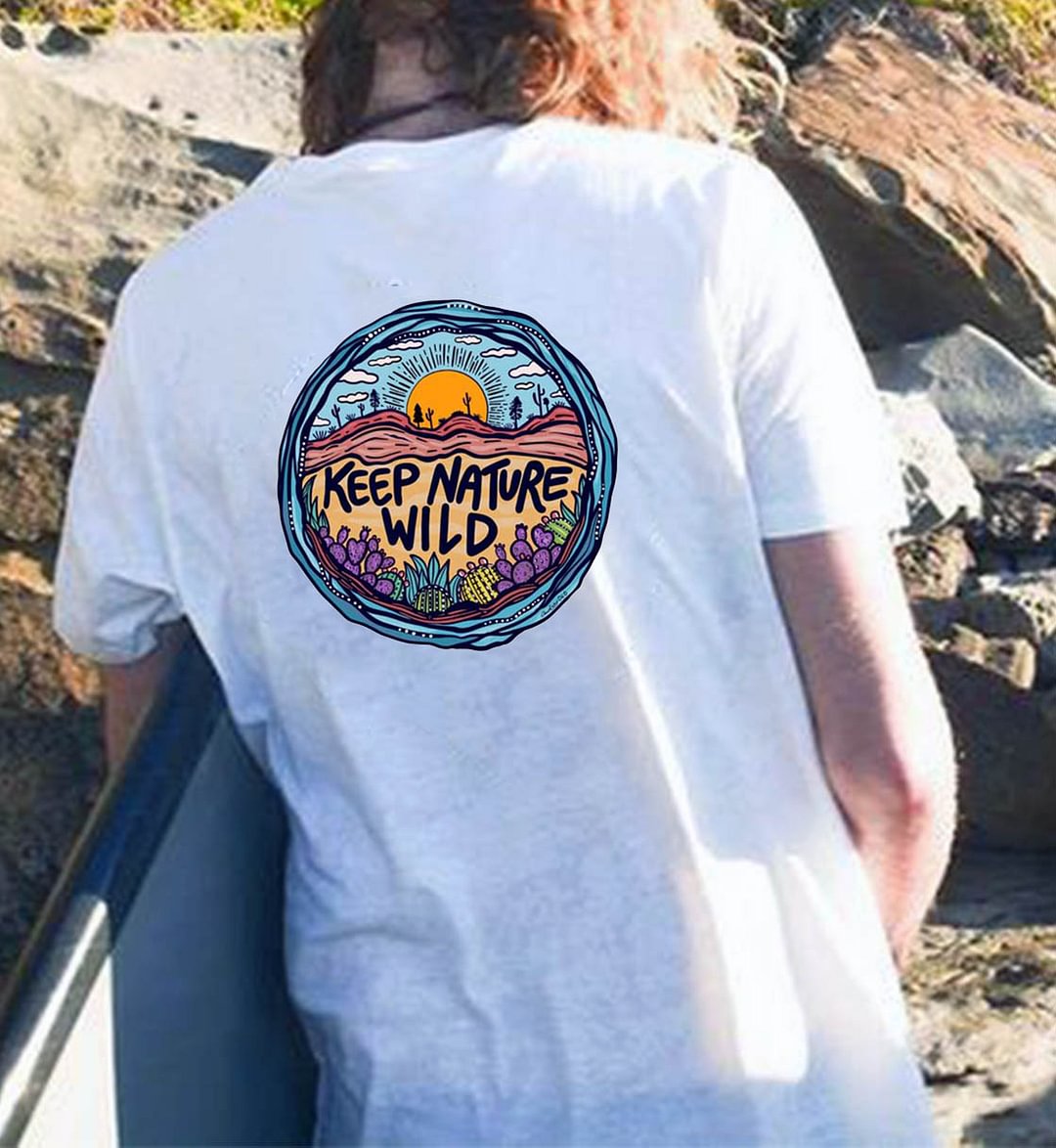 Men Keep Nature Wild Print T-shirt