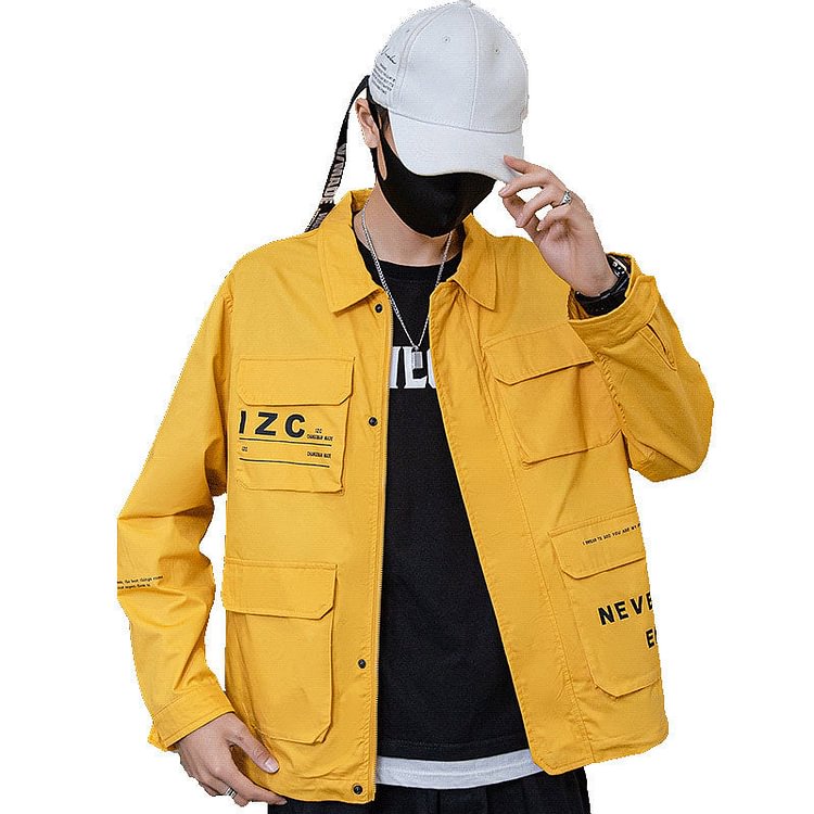 Men's Spring plus Size Loose Top Coat Sports Denim Shirt Casual Long-Sleeved Shirt Men's Men Jacket