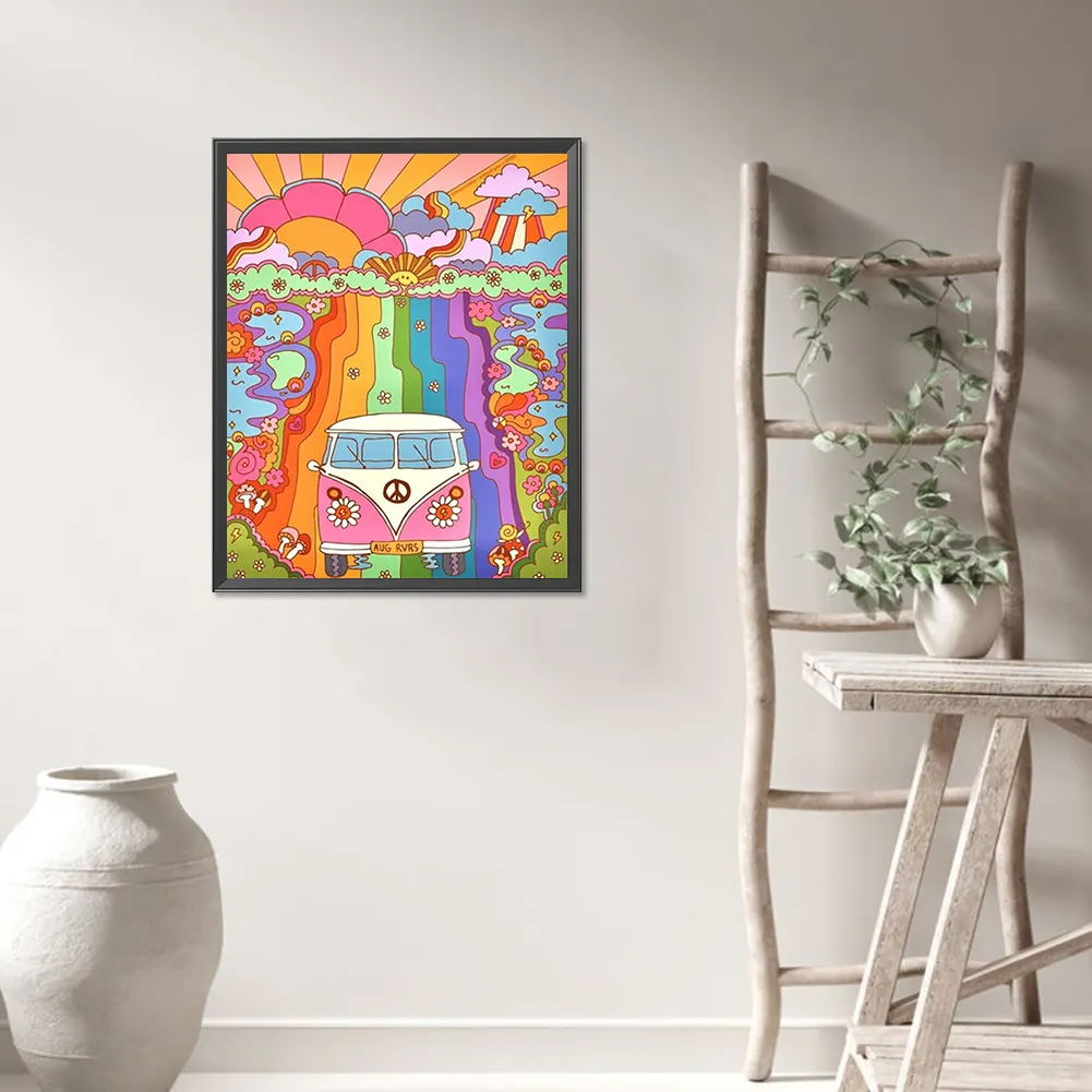 Partial AB Diamond Painting - Full Round Drill - Rainbow World(Canvas|45*55cm)