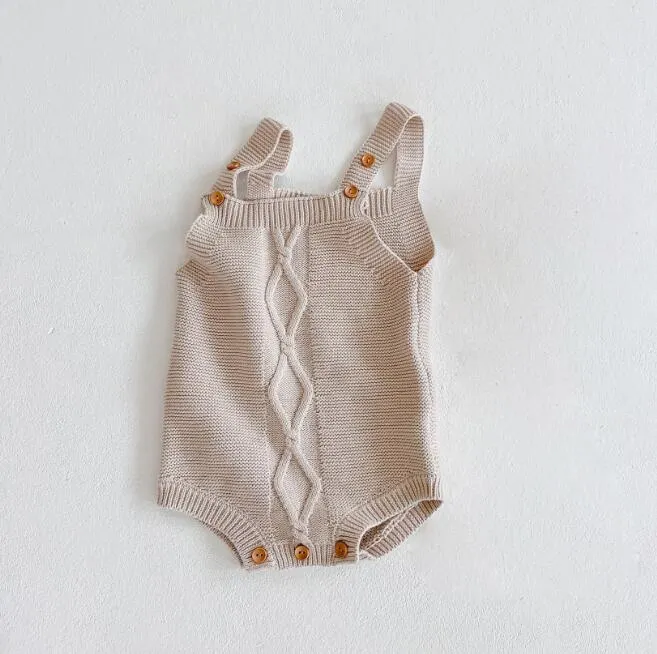 Autumn Baby Clothes Girls Rompers Loving Heart Baby Girl Lotus Leaf Knit Braces Rompers Baby Jumpsuit Baby Clothes