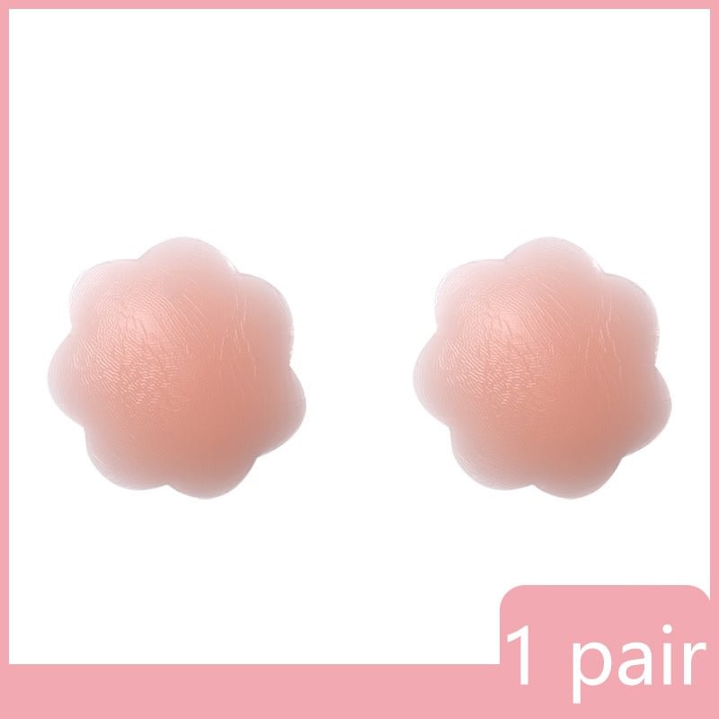 Reusable Women Breast Petals Lift Nipple Cover Invisible Adhesive Silicone Push Up Sexy Backless Strapless Breast Cover Pasties
