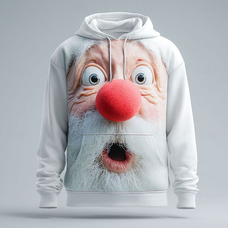 Men's Christmas Santa Claus Art Cozy Hoodie elevenforest