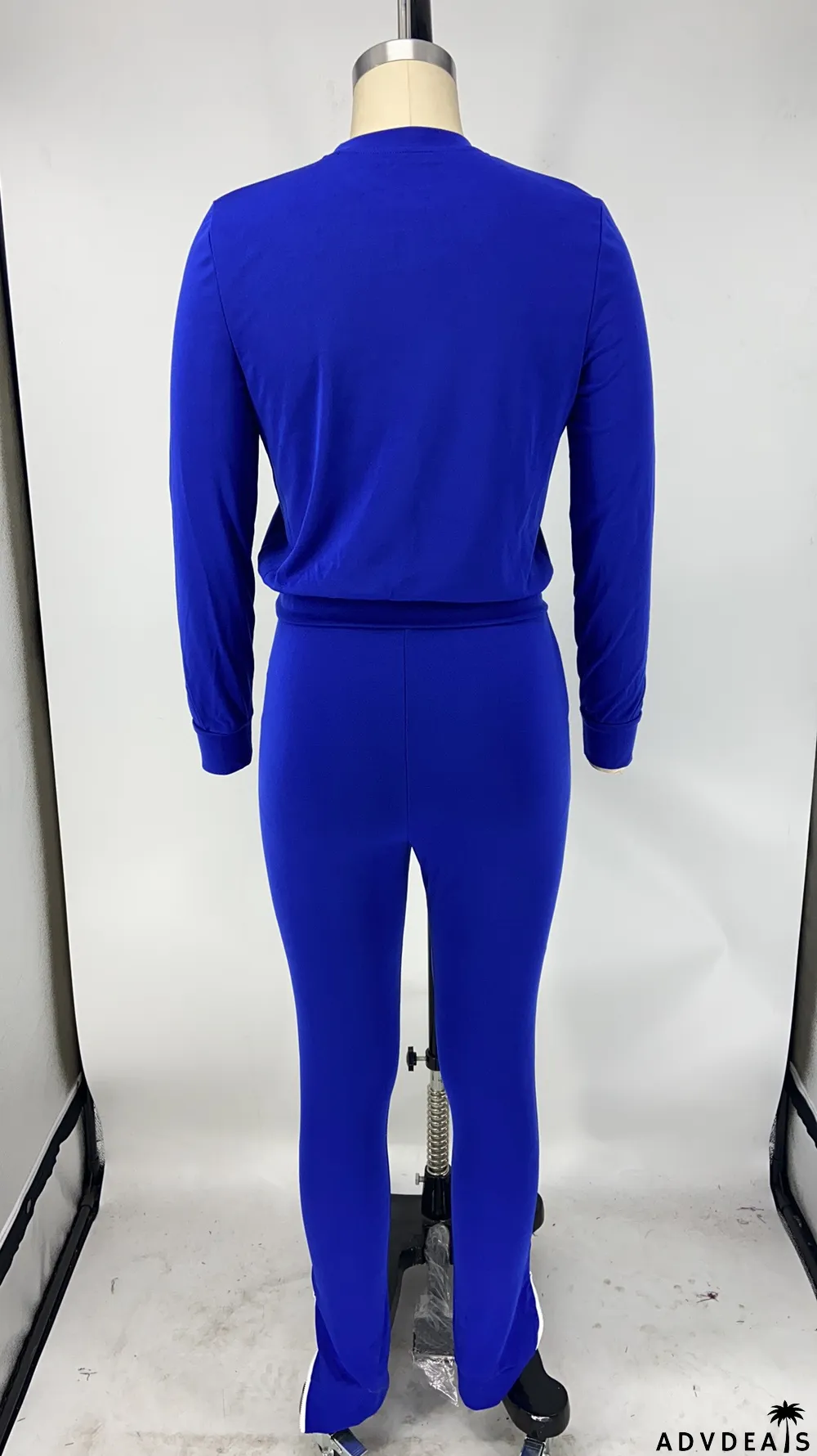 Autumn Casual Solid Color Shirt and Slit Bottom Pants Set