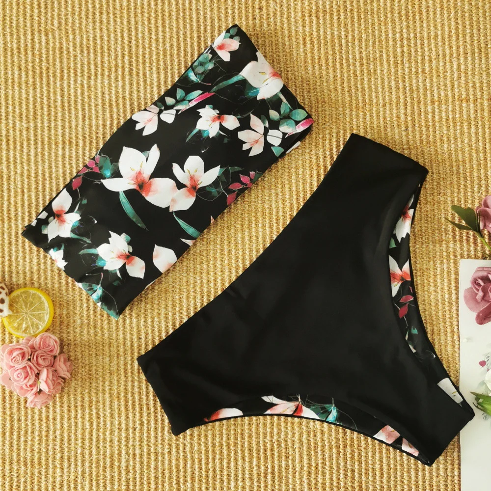 Uveng Swimsuit Lady Sexy Two-Wear Split Bikini Brae Shoulder 2025 New Swimwear