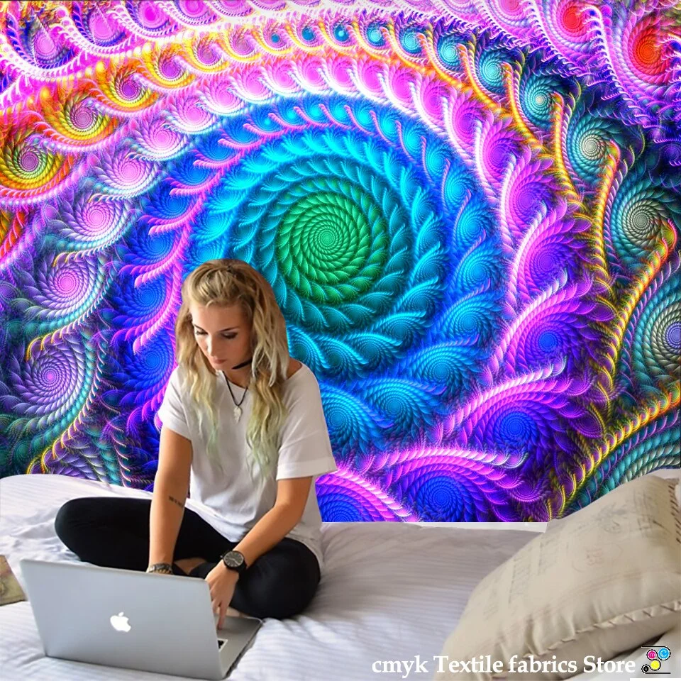 Psychedelic India Mandala Tapestry Wall Hanging Boho Decor Wall Cloth Tapestries Hippie Tapestry Mandala Wall Carpet