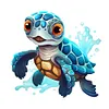 Sea Turtle-Paint by Numbers Acrylic Painting 40*40CM(Watercolor)