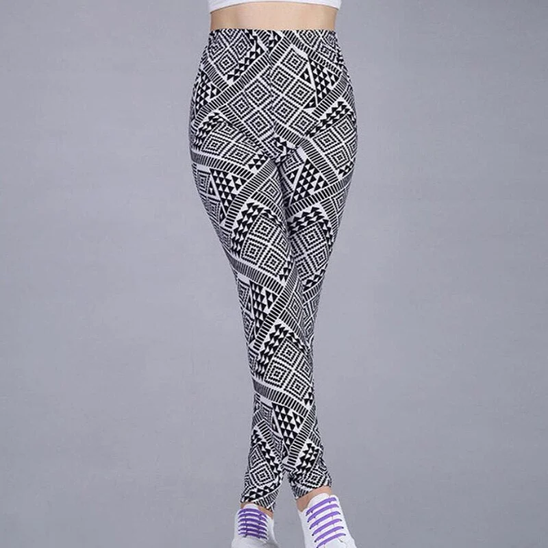 CUHAKCI Women's Sports Pants Fitness Gym Legging Print Running Sexy Elastic Workout Leggins Pus Size Trousers