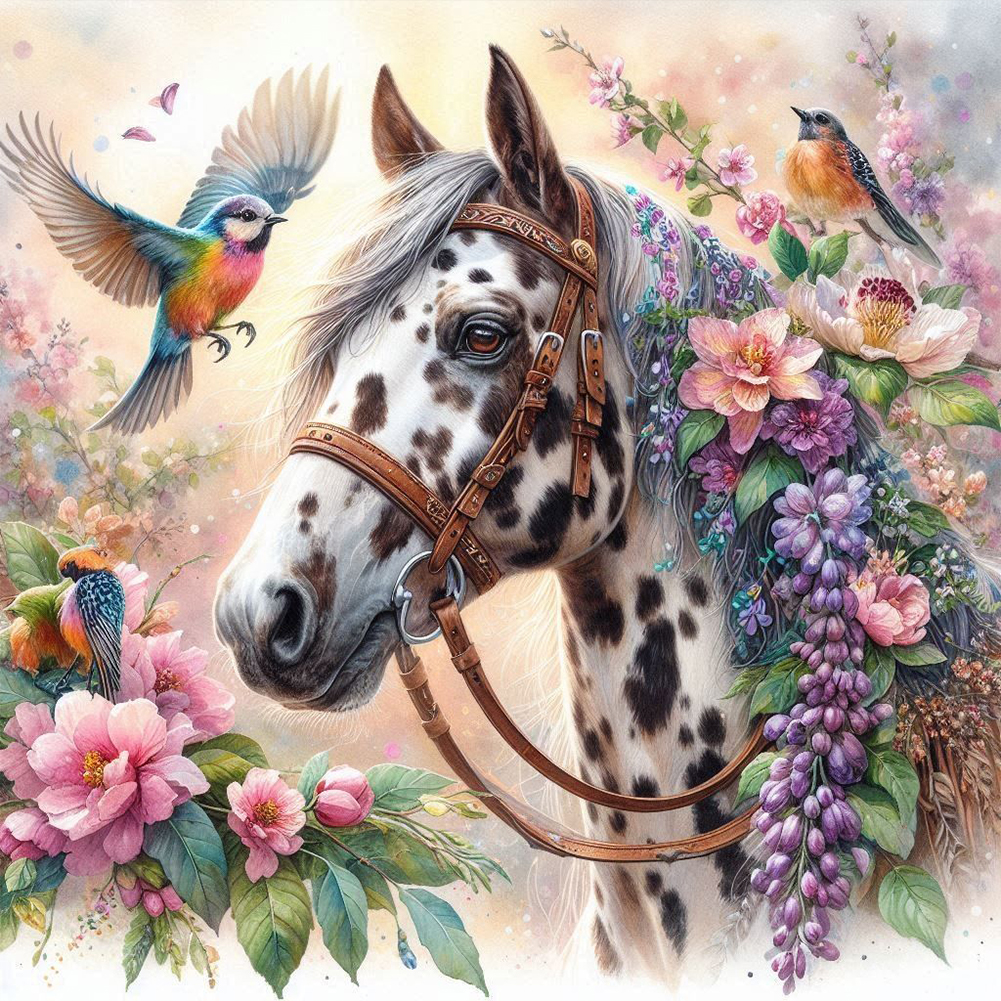 Horse 40*40cm(canvas) full round drill diamond painting