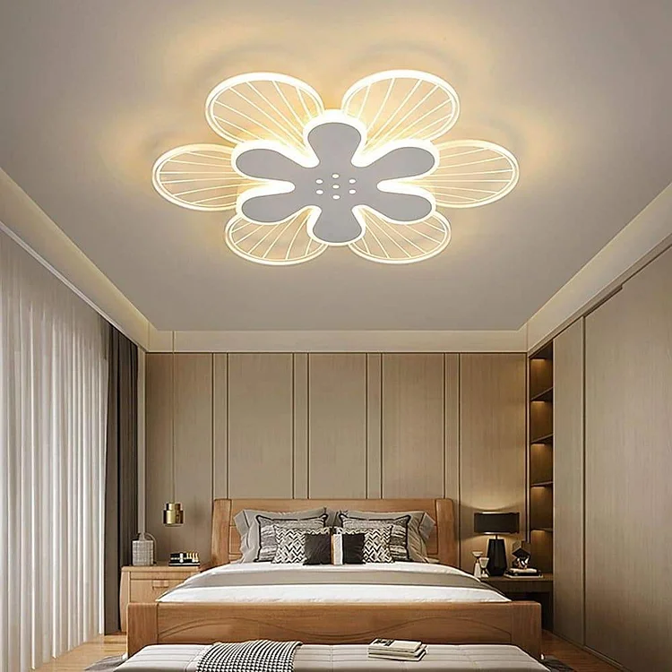 Dual Flower Unique Novelty LED Flush Mount Ceiling Light for Bedroom - Appledas