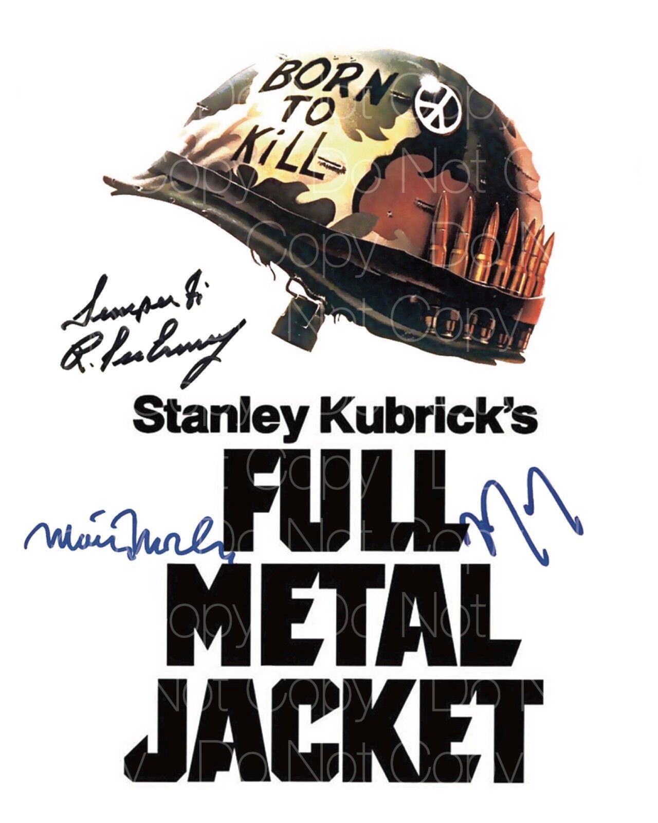 Full Metal Jacket signed Ermey Modine 8X10 Photo Poster painting picture poster autograph RP