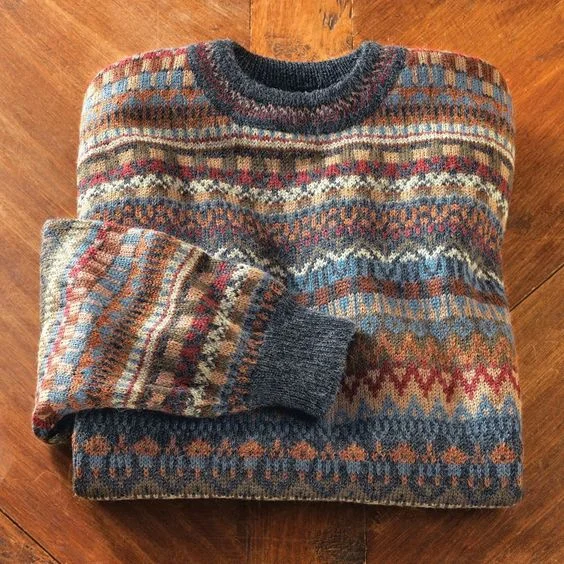 VChics Vintage Tribal Iceland Pattern Warm Comfy Sweater