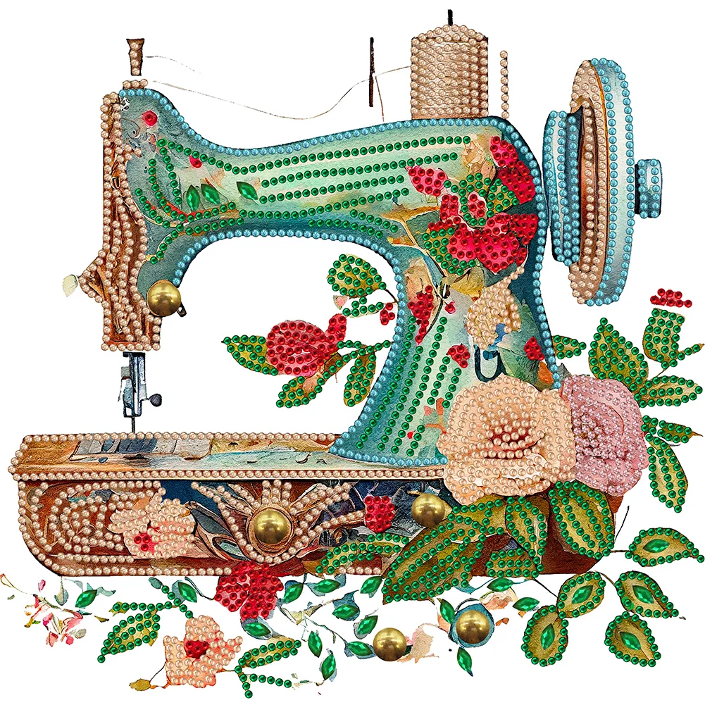 Diamond Painting - Partial Special Shaped Drill - Sewing Machine(30*30cm)