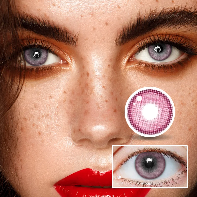 NEBULALENS Butterfly Love Pink Yearly Prescription Colored Contacts NEBULALENS