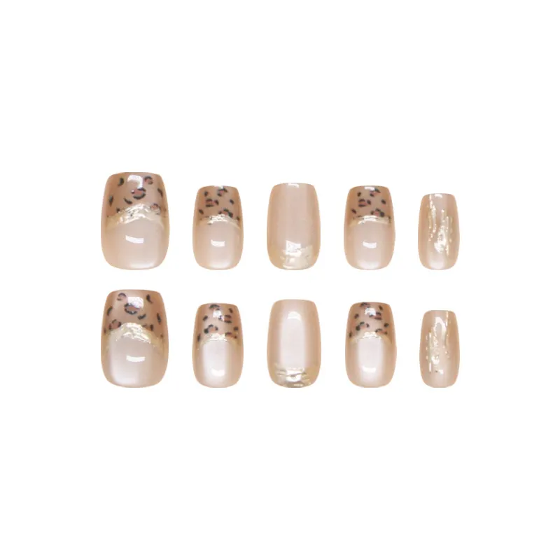 Churchf Churchf Wear Nail Piece Leopard Print Removable Beauty Nail Piece Three-Dimensional Cat Eye Simple Nail Patch Nail Chip Code