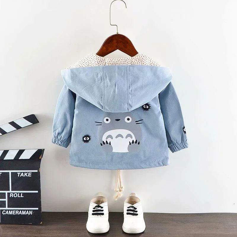 New Autumn Windbreaker Kids Jacket Boys Cute cotton  Baby Outerwear Coats Girls Kids Hooded Children Clothing