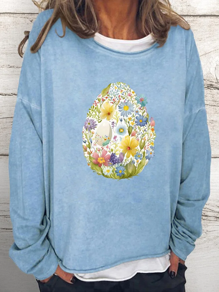 Happy Easter Women Loose Sweatshirt-0025147
