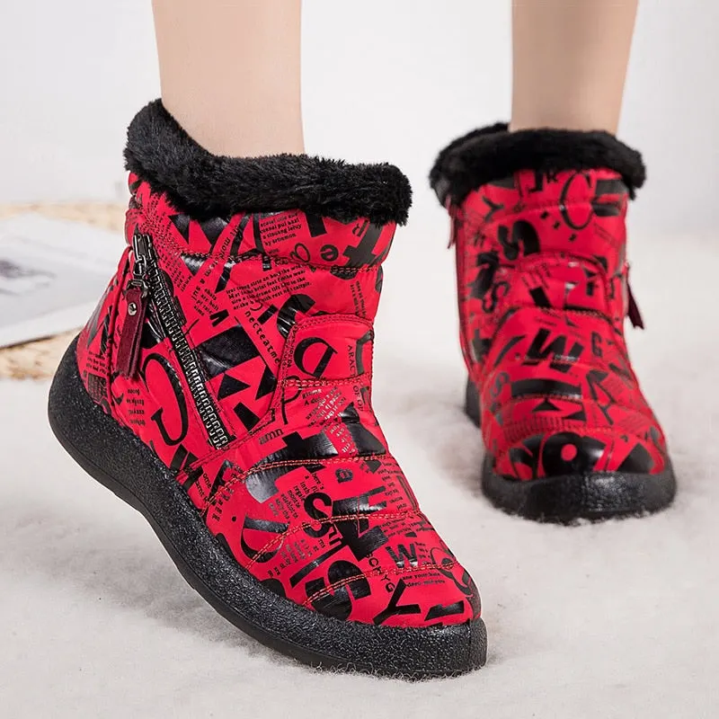 2021 New Women Boots Fashion Alphabet Winter Shoes Women Waterproof Snow Boots Warm Ankle Botas Mujer Winter Footwear Female