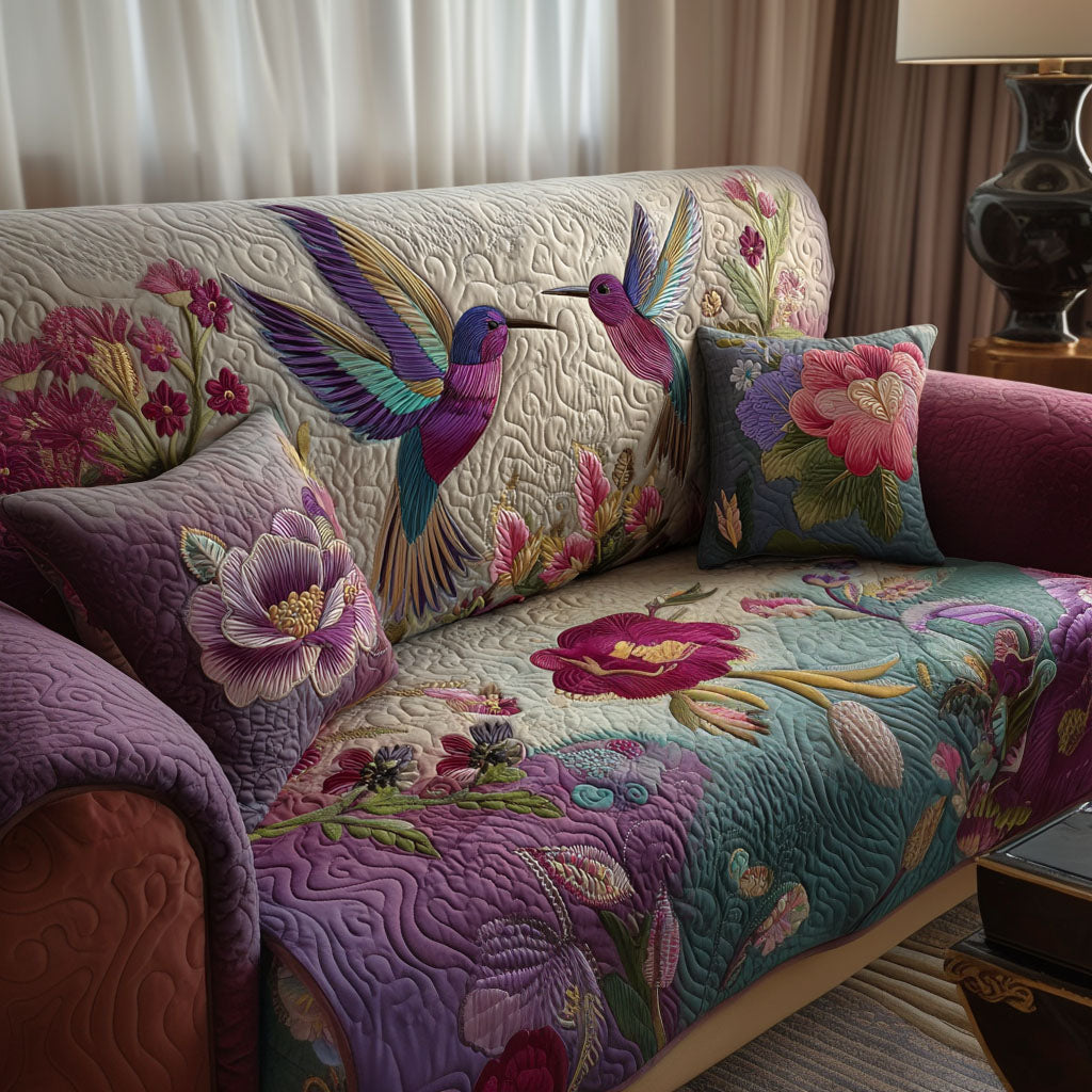 Garden Hummers Quilted Sofa Cover NCU0PT10760 everthome