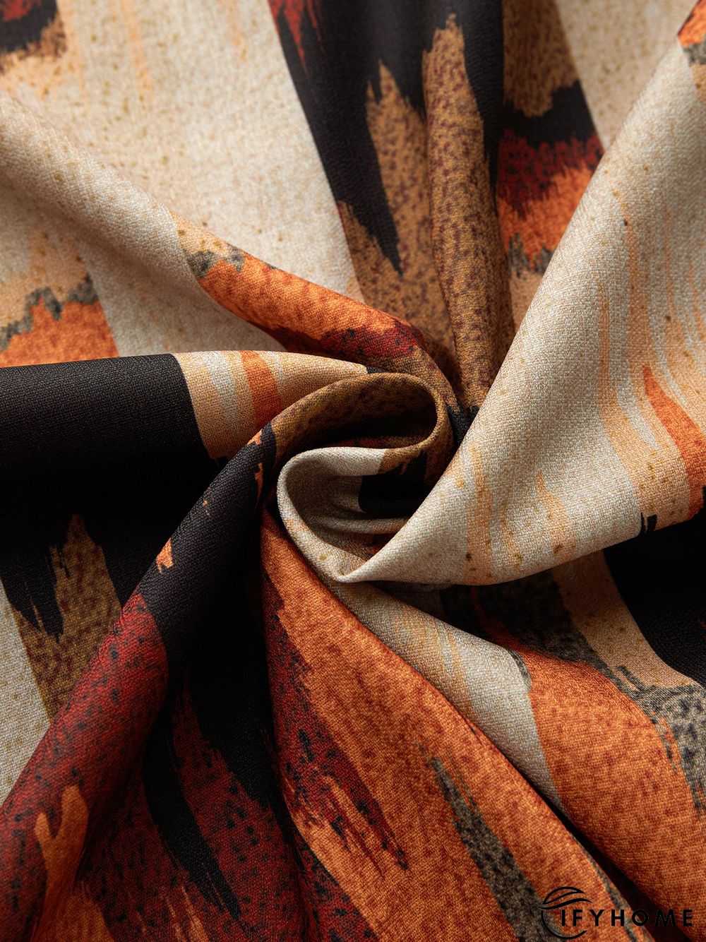 Retro Color Blocking Printed Ladies Top | IFYHOME