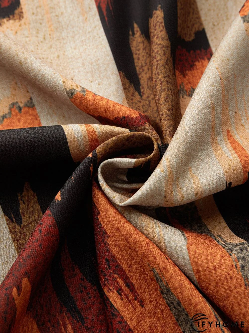 Retro Color Blocking Printed Ladies Top | IFYHOME