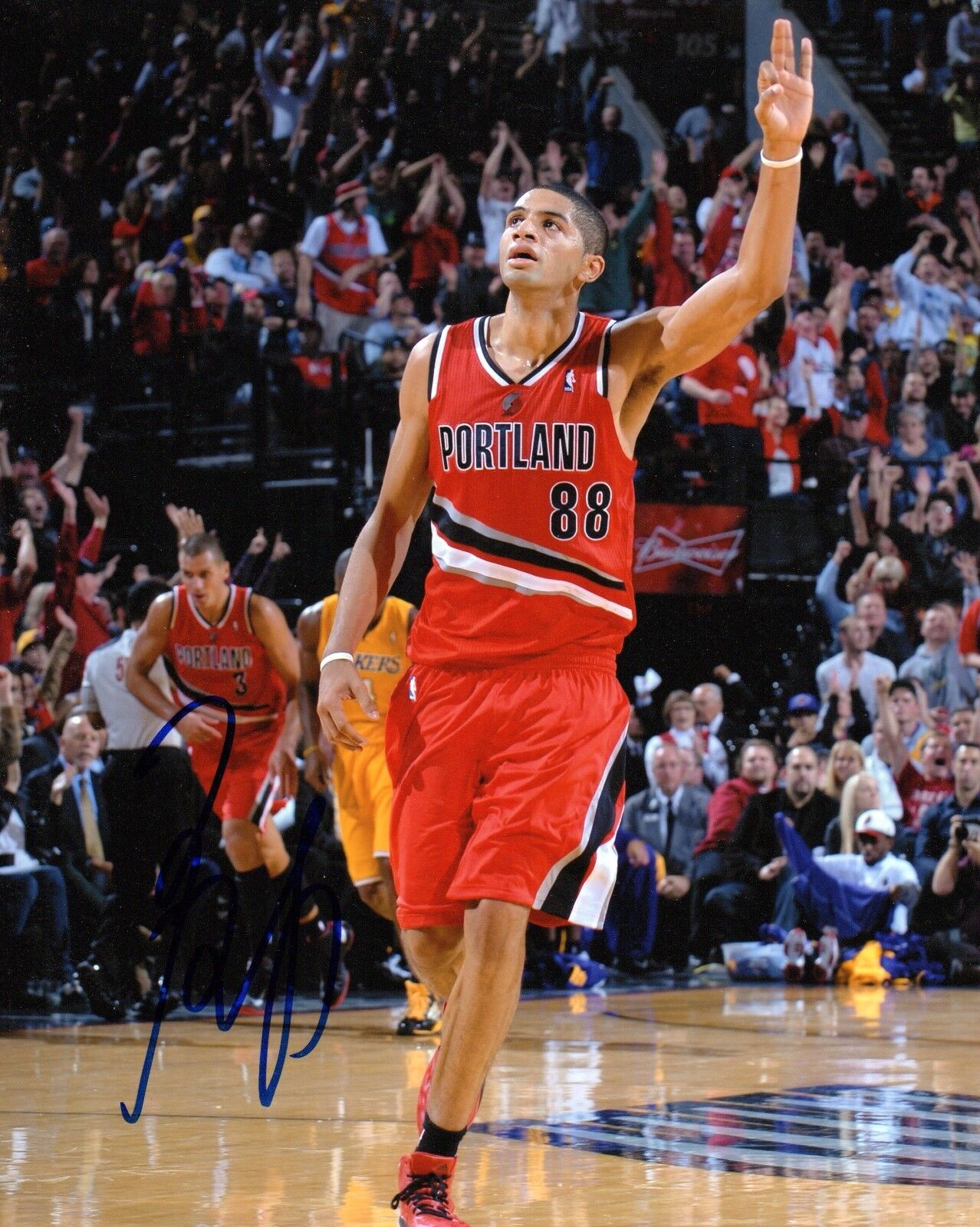 GFA Portland Trailblazers * NICOLAS BATUM * Signed 8x10 Photo Poster painting RW1 COA