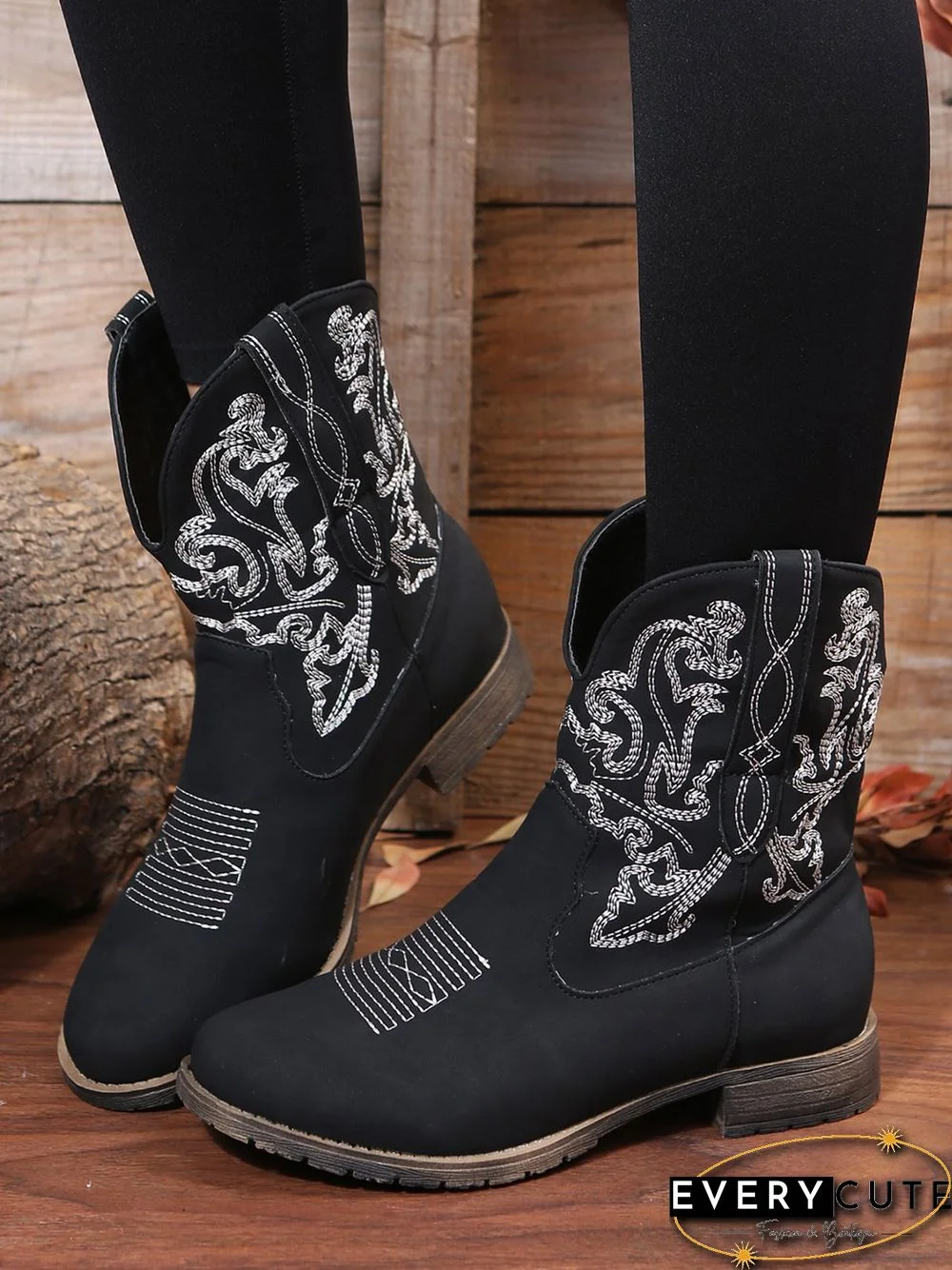 Retro Ethnic Embroidered Cowboy Cowboy Boot