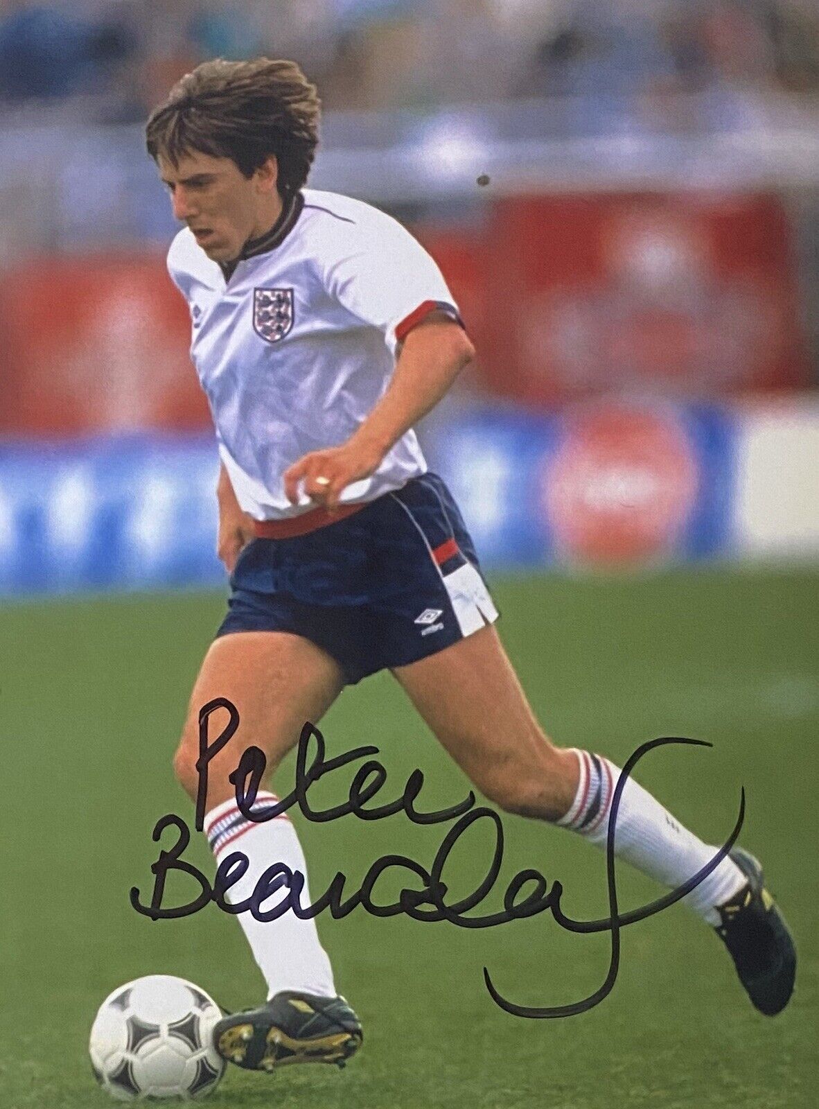 Peter Beardsley Genuine Hand England 6X4 Photo Poster painting