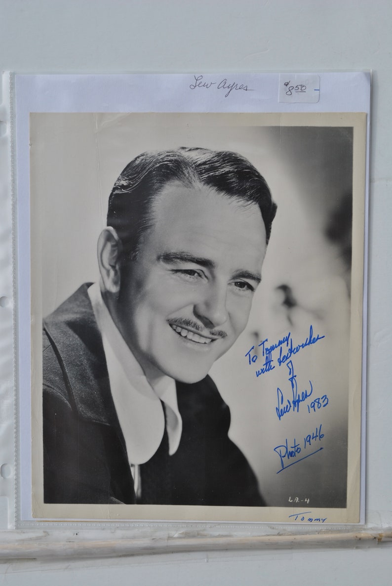 LEW AYERS SIGNED Photo Poster painting All Quiet on the Western Front, Dr. Kildare, Johnny Belinda wcoa