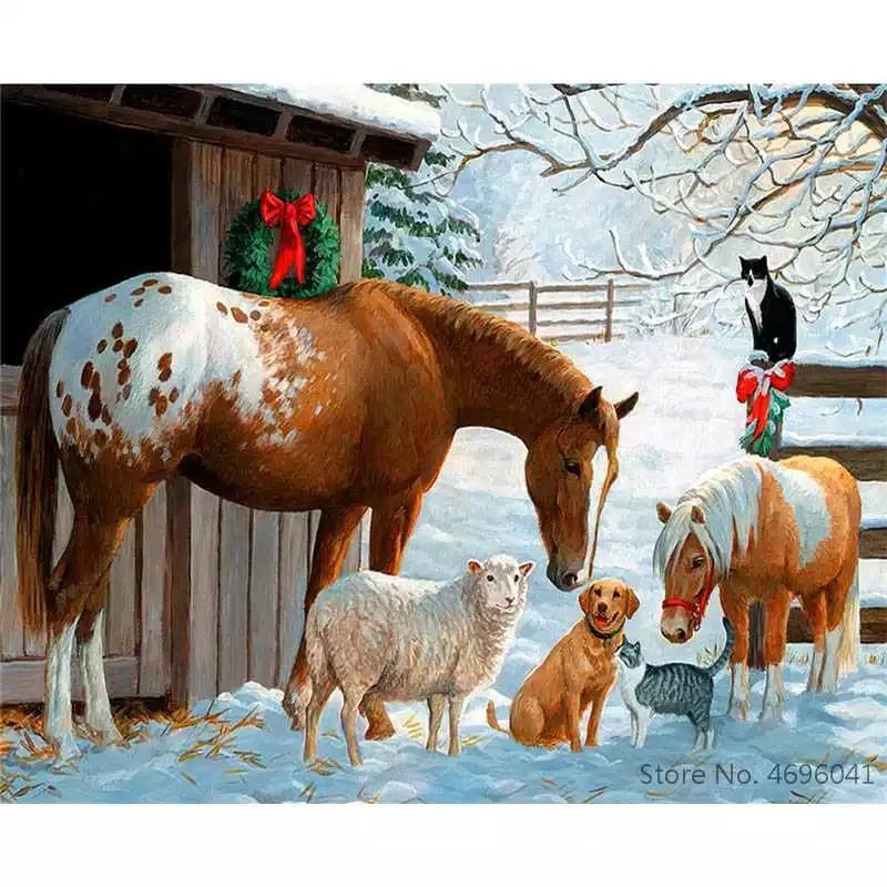 Animal Paint By Numbers Kits UK For Adult TCR3142
