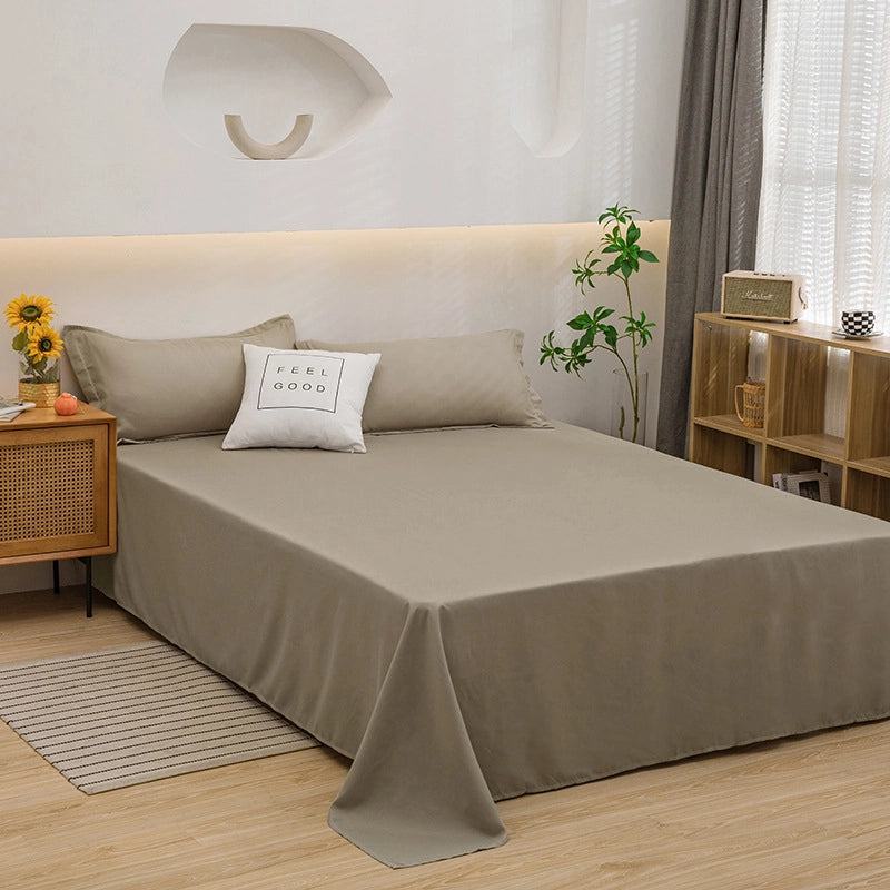 Simple Single Product Solid Color Washed Cotton Bed Sheet Three-piece Student Dormitory Pillow Source Factory4