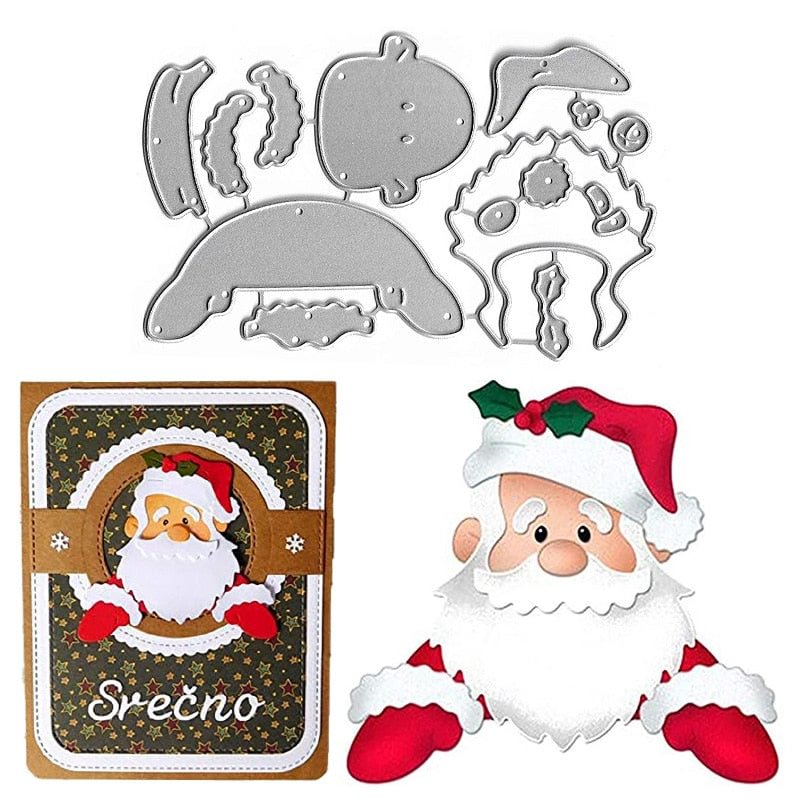 Christmas Santa Claus Metal Cutting Die Cuts DIY Crafts Scrapbook Paper Cards Cutting Dies Cut Stencils for DIY Embossing Card