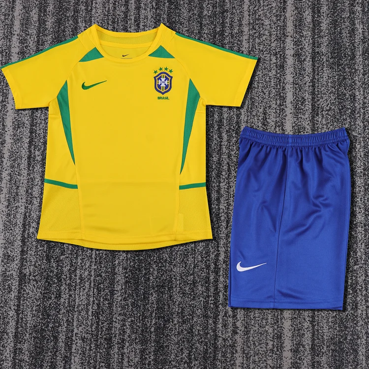 2002 Brazil Home Retro Shirt - Kids