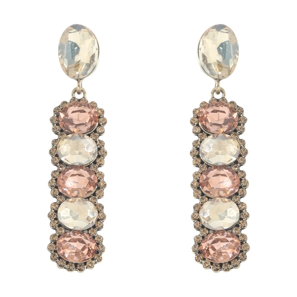 Dvacaman New Arrival Long Colorful Rhinestone Irregular Drop Earrings High Quality Trendy Crystal Pendant Jewelry Gift For Women