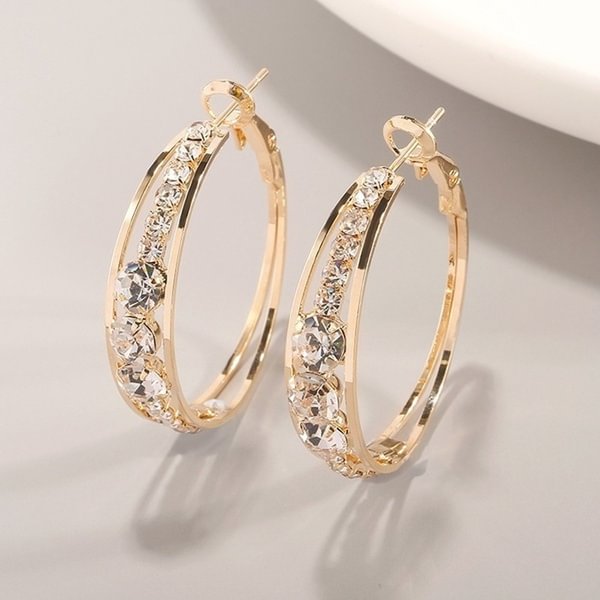Exquisite European and American fashion female jewelry 925 Sterling Silver 18K Gold Diamond Earrings romantic Valentine's Day gift engagement Earrings wedding Earrings anniversary women's jewelry
