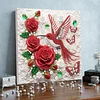 Rose und Bird DIY Kunsthandwerk Perlen-Diamant-Gem&auml;lde mit Rahmen 9,84x9,84 Zoll Diamant-Kunst-Perlen-Malset f&uuml;r Erwachsene Anf&auml;nger-Geschenkidee Heim