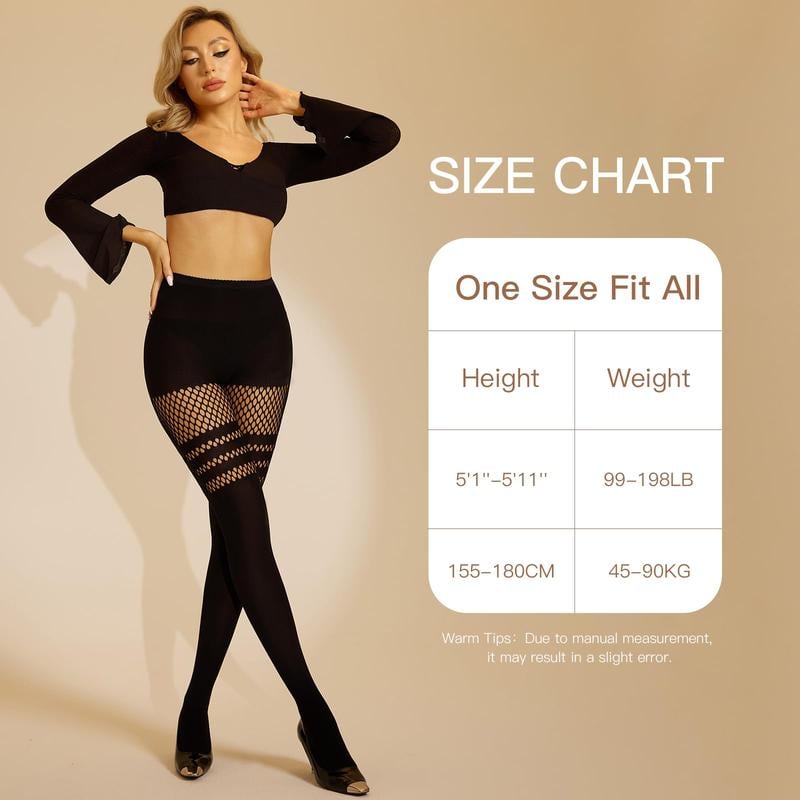 Product Introduction of Mock Thigh High Stockings For Women Sexy Fishnet Tights Suspender Pantyhose 2 Pairs 4