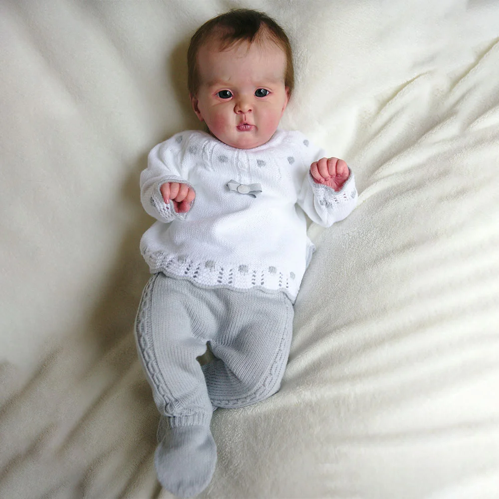20" Super Lovely Real Life Handmade Cloth Body Reborn Baby Girl Doll Named Sluscy