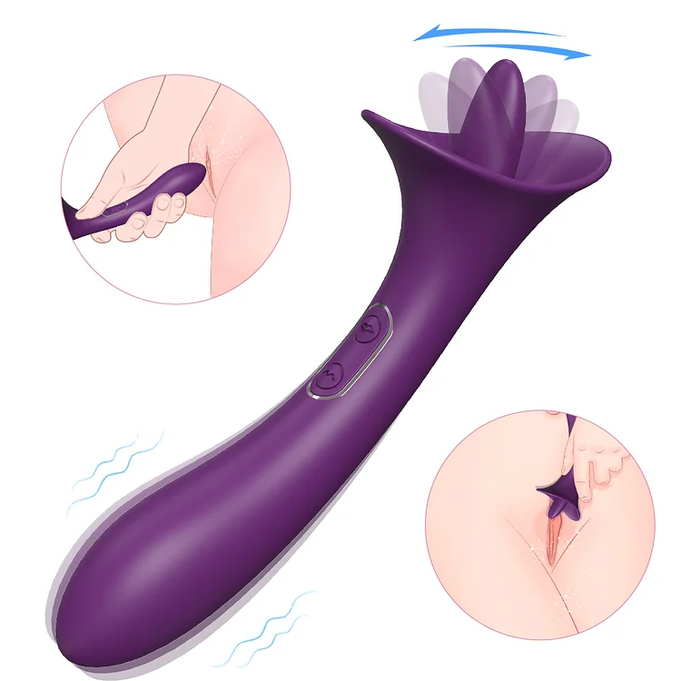 Soft Silicone Tongue Licking Massager Realistic Massager Vibrator Sex Toy