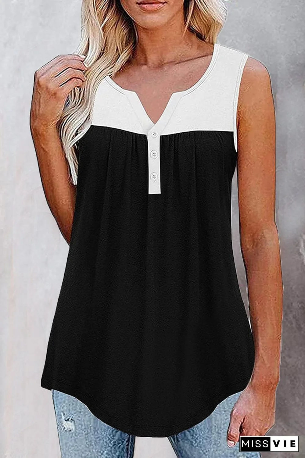 Fashion Casual Solid Split Joint V Neck Tops(7 colors)