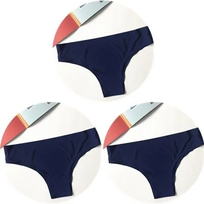 New Fashion Ice Silk Seamless Briefs Plus Size Sexy Breathable Solid Pure Color Black Low-Rise Panties Women Underwear Briefs