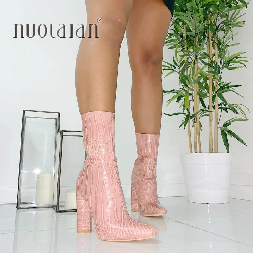 Women Boots Fashion Sexy Ankle Boots For Women Pointed Toe High Heel Shoes Woman Autumn Winter Boots Female high heels Boots