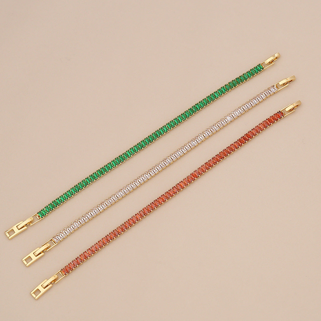 Multi-Color Square Zirconium Bracelet Fashionable And Versatile Hand Jewelry Niche B625