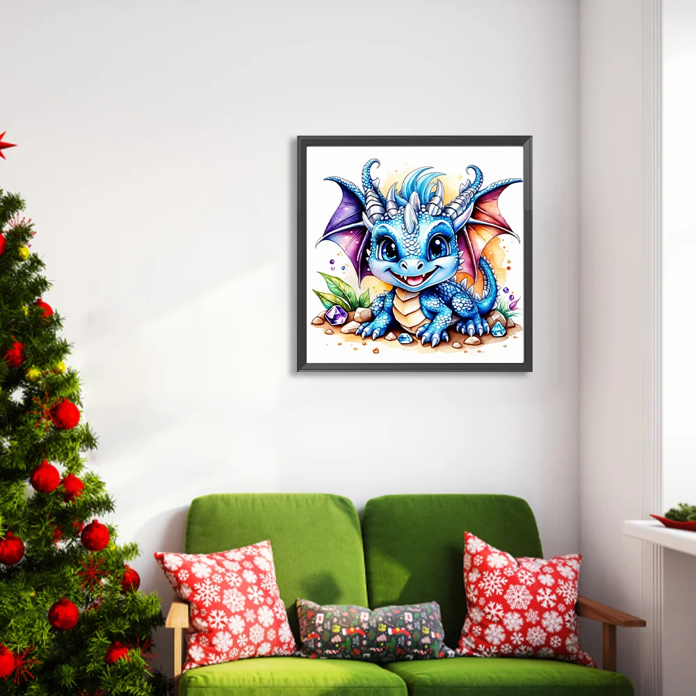 Full Round Diamond Painting 40*40cm - Gem Happy Dinosaur