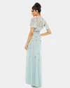 Embellished High Neck Butterfly Sleeve Gown