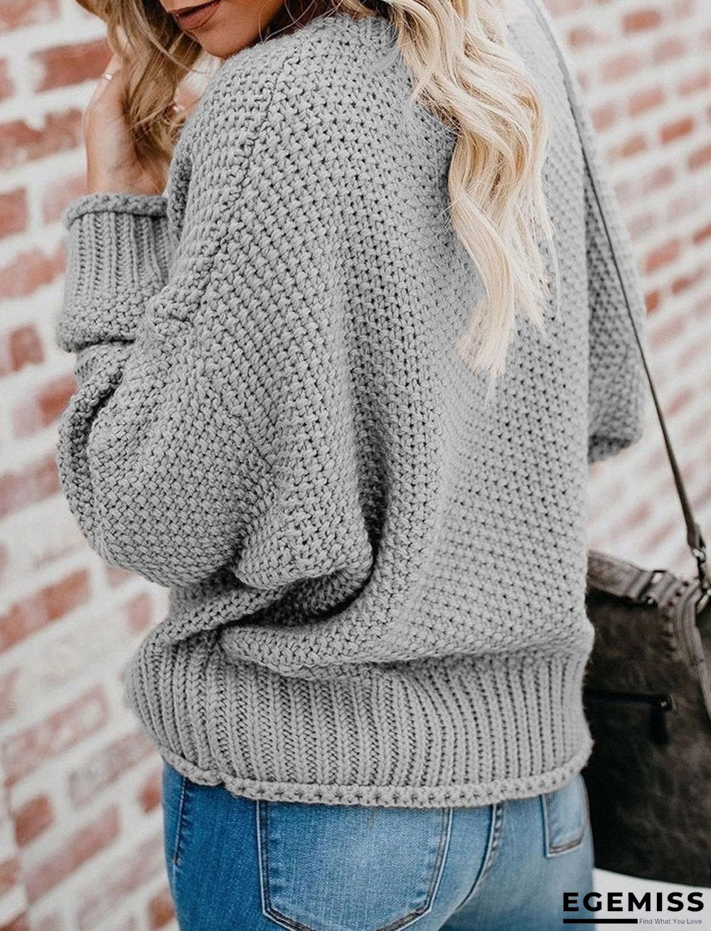 Autumn And Winter Loose Knit V-neck Pullover Sweater | EGEMISS
