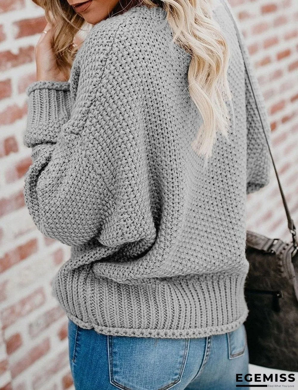 Autumn And Winter Loose Knit V-neck Pullover Sweater | EGEMISS
