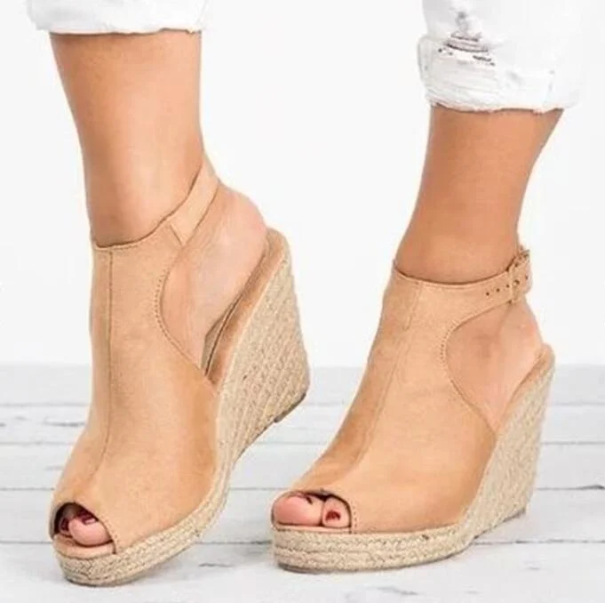 Plus Size 35-43 Platform Sandals Wedges Shoes For Women Heels Sandalias Mujer Summer Clog Womens Zapatos De Hombre E12