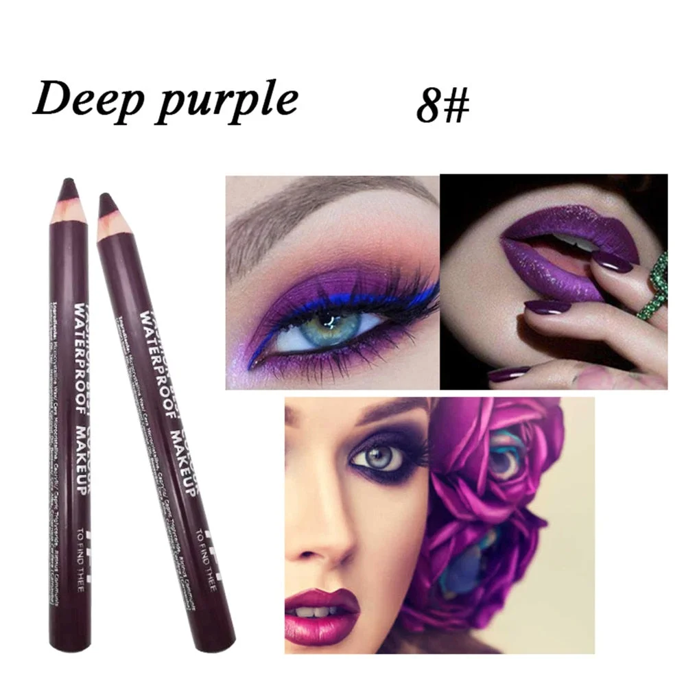 1pc Eyeliner Pen Highlighter Waterproof Matte Eyeshadow Pencil Glitter EyeShadow Pen Cosmetic Glitter Eye Shadow with Sharpener