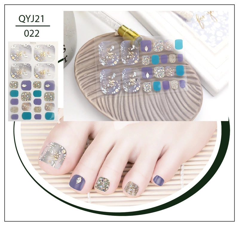 Explosions Foot Nail Stickers Summer Toenail Stickers Bronzing Imitation Diamond Nail Stickers Waterproof Foot Stickers